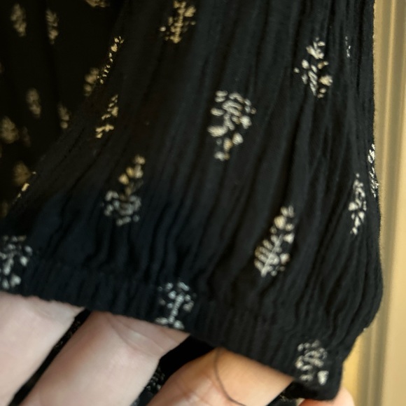 Old Navy long sleeve BOHO empire black print dress XL - Picture 6 of 15